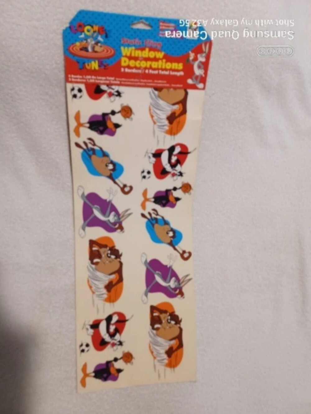 Vintage Looney tunes sports borders static cling window decorations